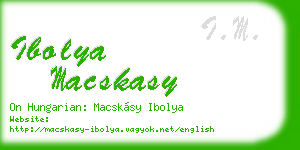 ibolya macskasy business card