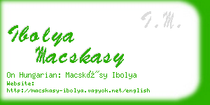 ibolya macskasy business card